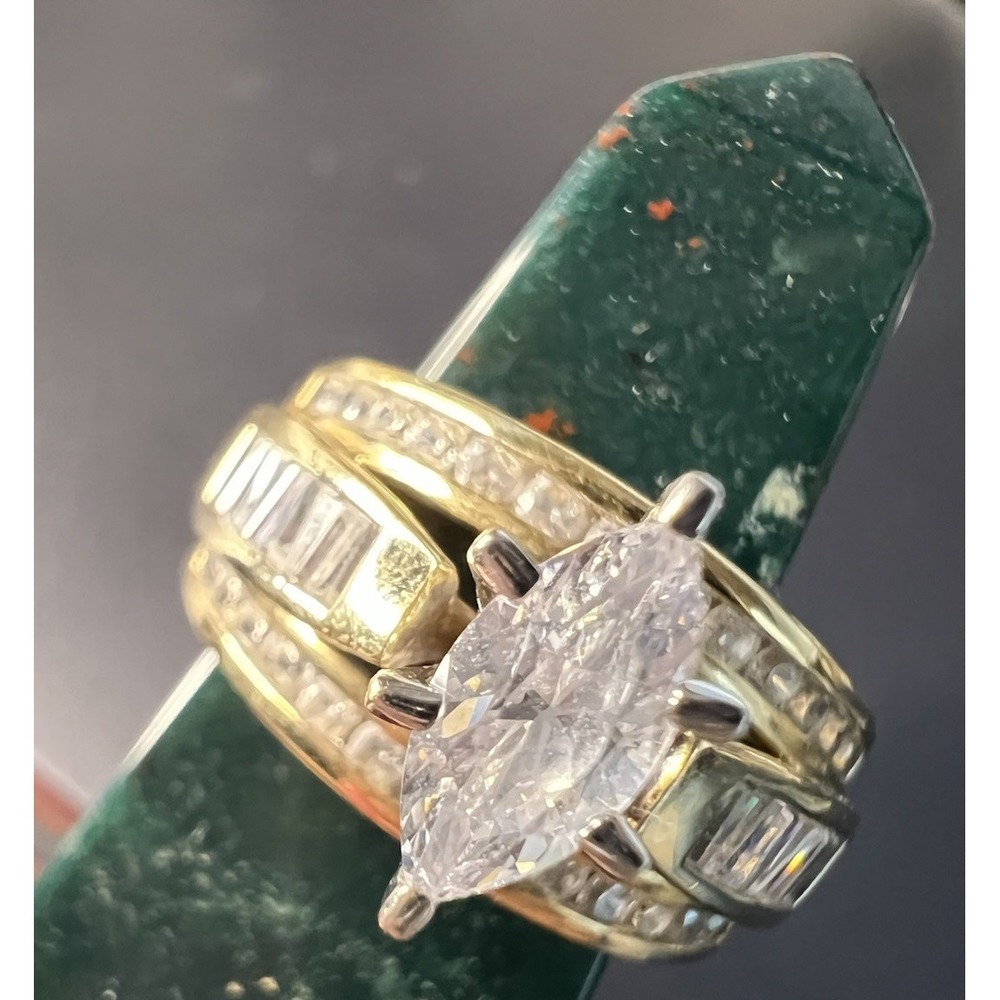 1.9 Ct Marquise Cut LabGrown Diamond Engagement Ring‎ 10k Yellow Gold